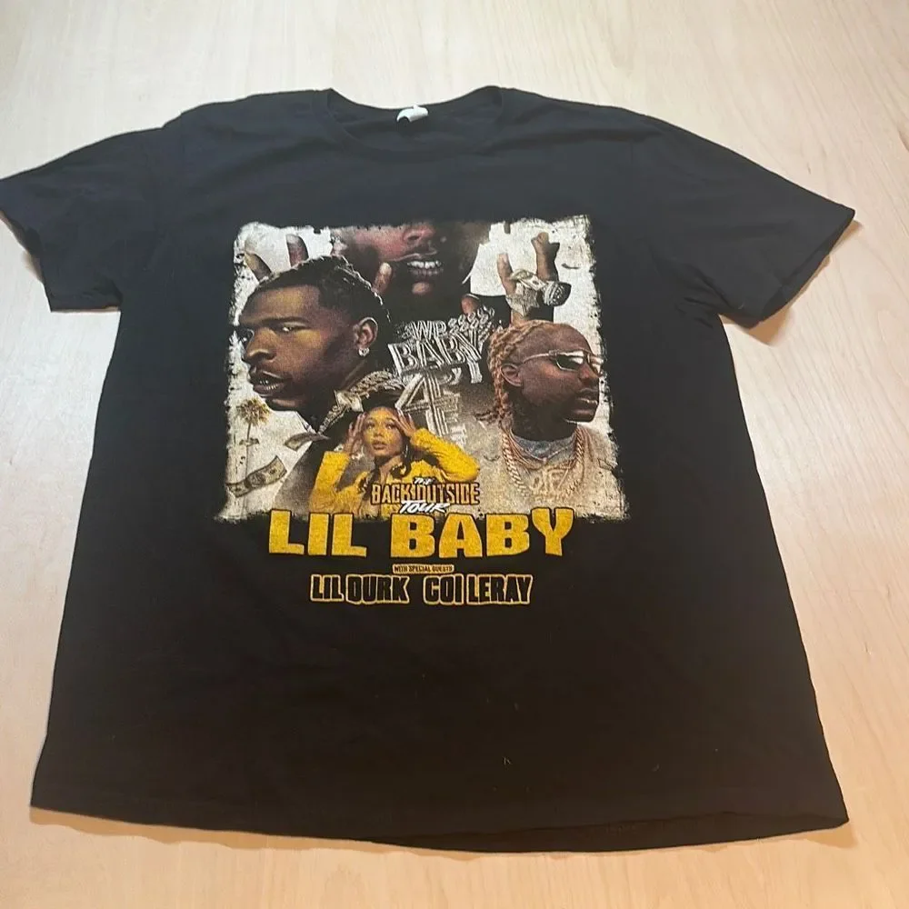Lil Baby Two Sided Tour Shirt : Black, Size Large The Back Outside Tour - Picture 1 of 6